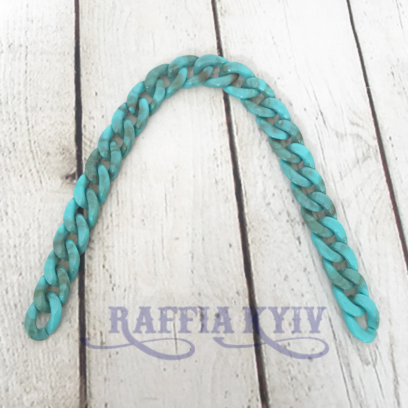 Turquoise acrylic chainlet, 21 mm