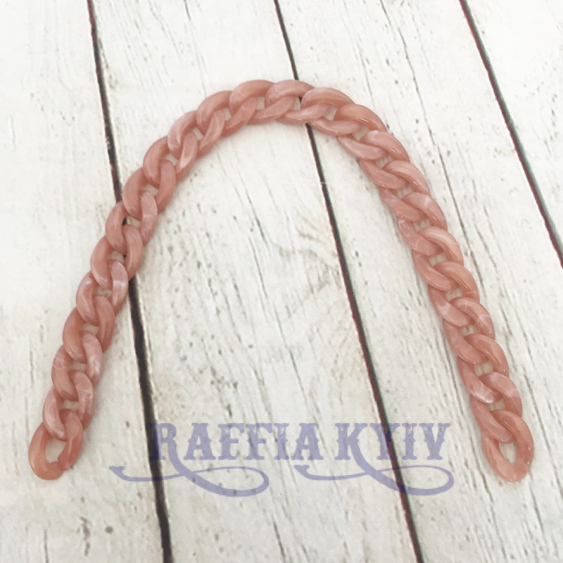 Coral acrylic chainlet, 21 mm