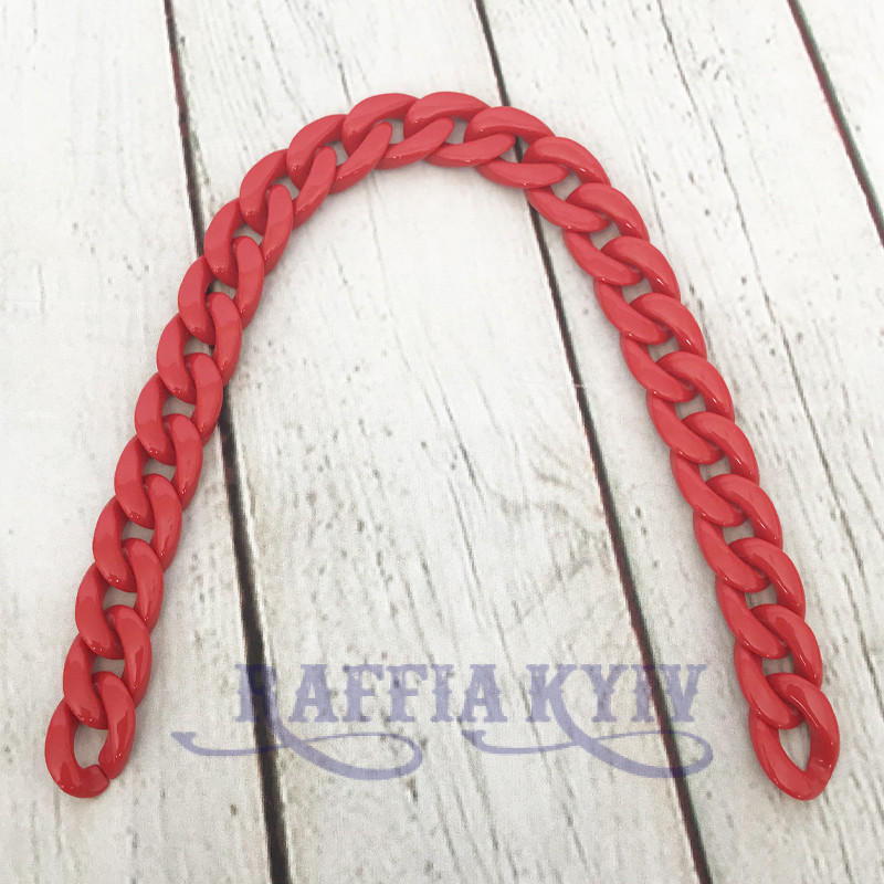 Red acrylic chainlet, 21 mm
