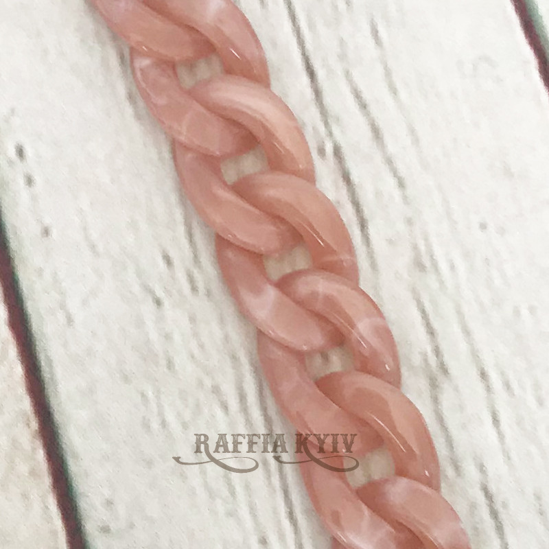 Coral acrylic chainlet, 21 mm