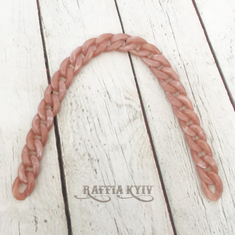 Coral acrylic chainlet, 21 mm