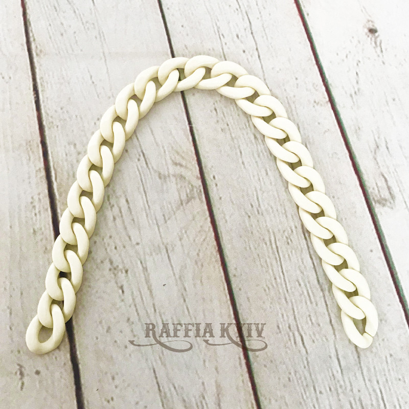 Creamy acrylic chainlet, 21 mm