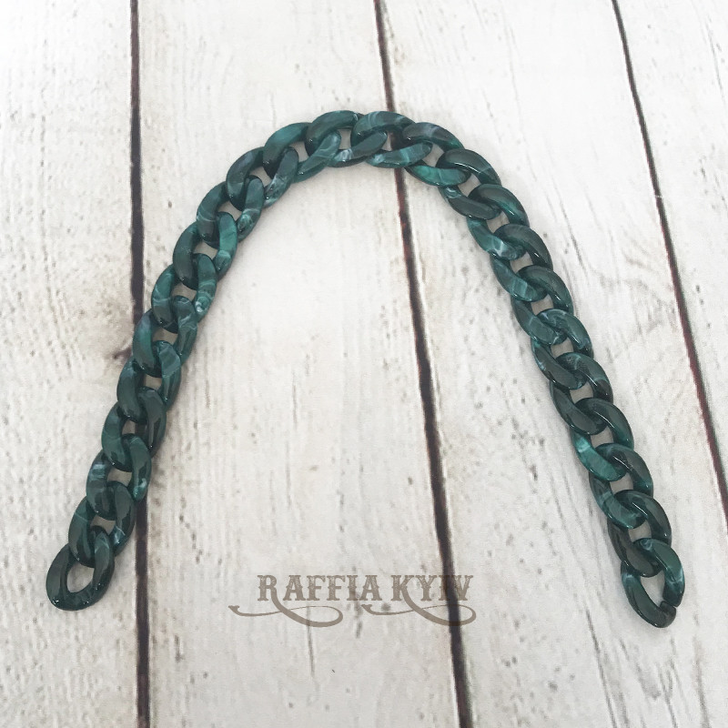 Emerald acrylic chainlet, 21 mm