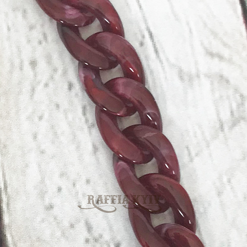 Garnet acrylic chainlet, 21 mm