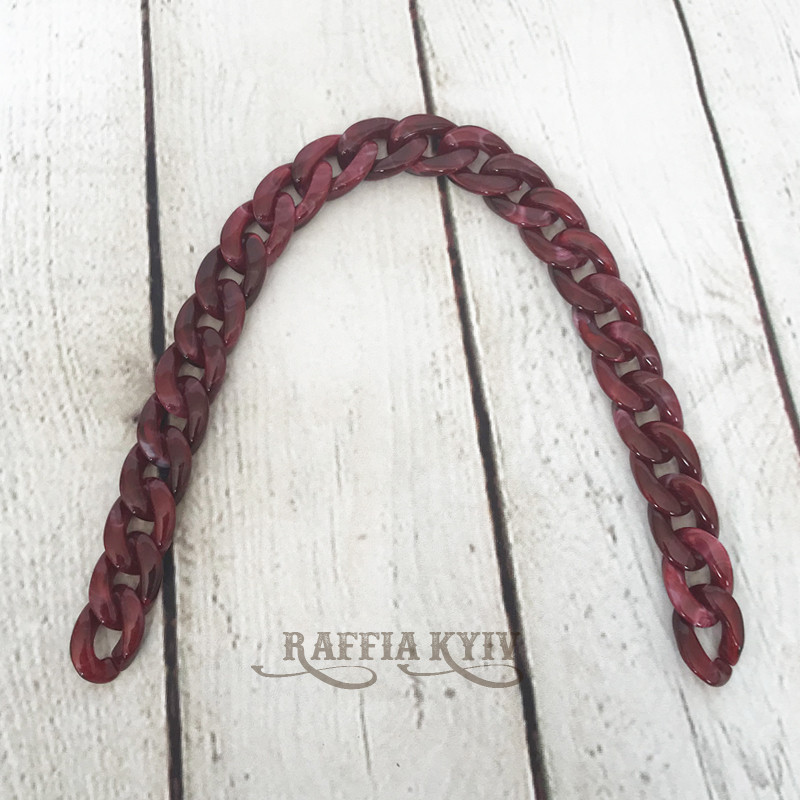 Garnet acrylic chainlet, 21 mm