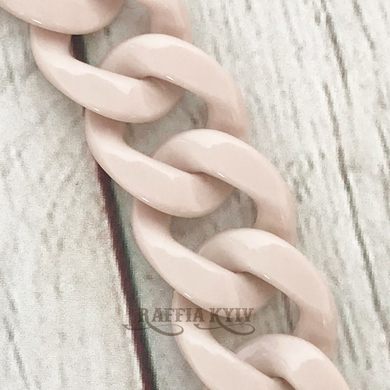 Beige acrylic chainlet, 33 mm