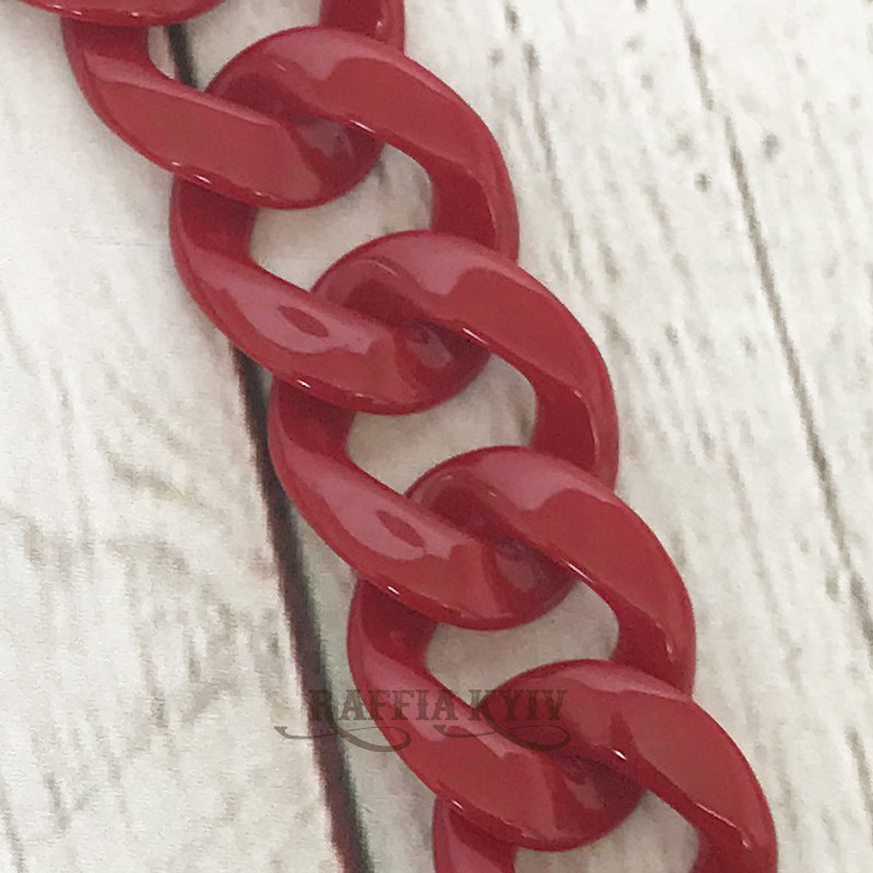 Burgundy acrylic chainlet, 33 mm