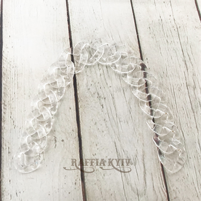 Colorless transparent acrylic chainlet, 33 mm