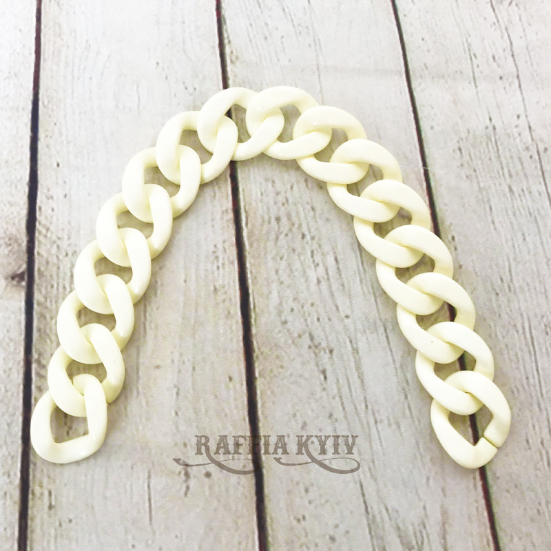 Creamy acrylic chainlet, 33 mm