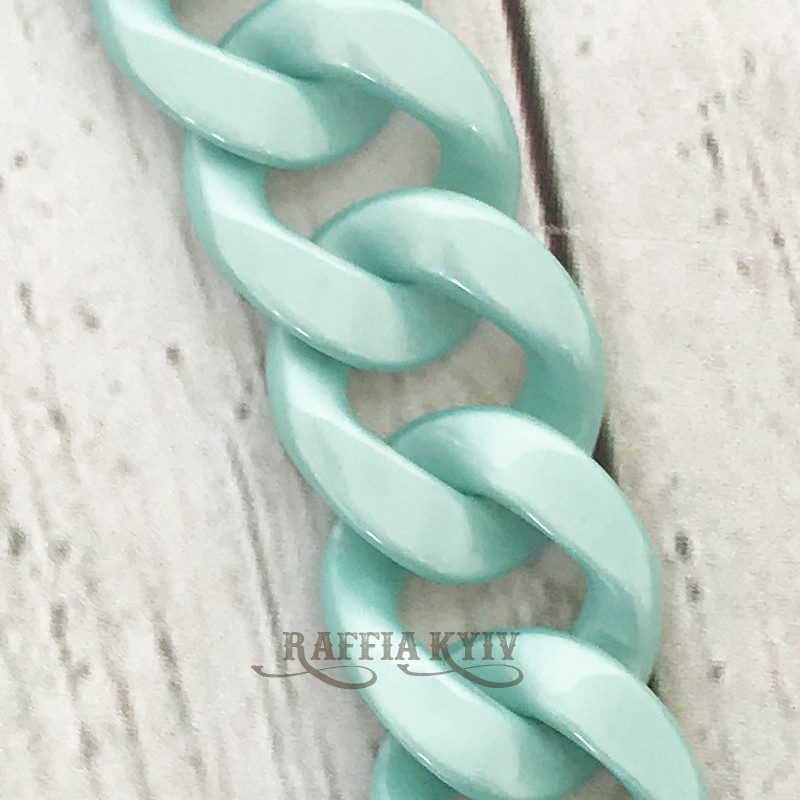 Mint of pearl acrylic chainlet, 33 mm