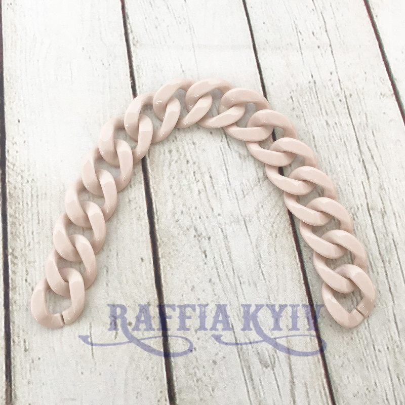 Beige acrylic chainlet, 33 mm