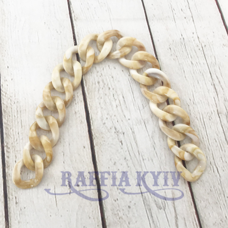 Cappuccino acrylic chainlet, 33 mm