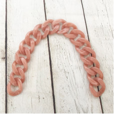 Coral acrylic chainlet, 33 mm