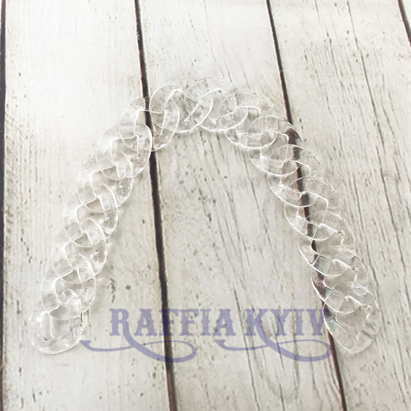 Colorless transparent acrylic chainlet, 33 mm