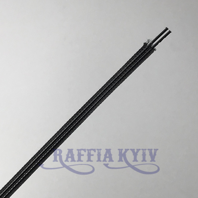 Black regiline with 2 fishing lines, 4 mm