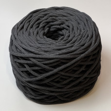 Black cotton braided round cord, 4 mm