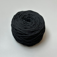 Black cotton braided round cord, 3 mm