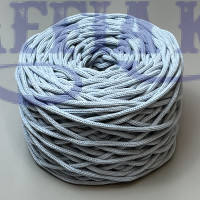 Blue cotton braided round cord, 4 mm
