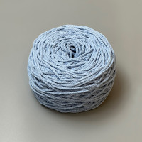 Блакитний бавовняний плетений круглий шнур, 3 мм
