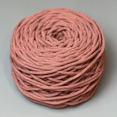Brick cotton braided round cord, 4 mm