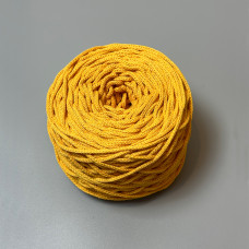 Bright yellow cotton braided round cord, 3 mm