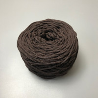 Brown cotton braided round cord, 3 mm