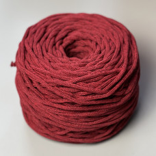 Burgundy cotton braided round cord, 4 mm