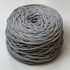 Темно-сірий бавовняний плетений круглий шнур, 4 мм