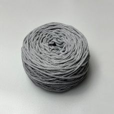 Dark grey cotton braided round cord, 3 mm