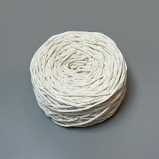 Ivory cotton braided round cord, 3 mm