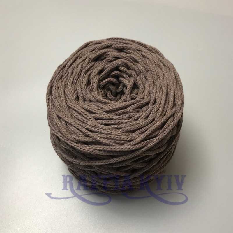 Латте хлопковый плетеный круглый шнур, 3 мм