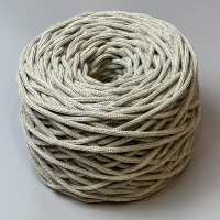 Light olive 4 mm cotton braided round cord Allcords