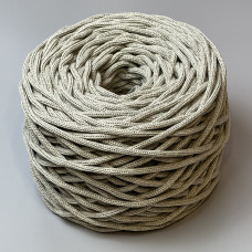 Світла олива бавовняний плетений круглий шнур, 4 мм