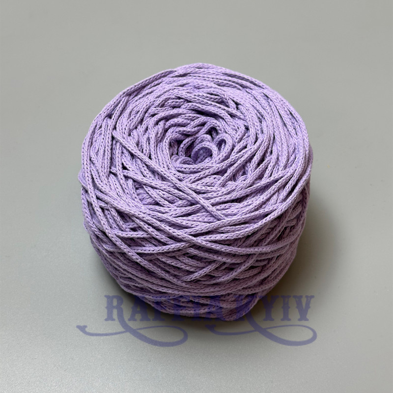 Лиловый хлопковый плетеный круглый шнур, 3 мм
