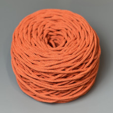 Orange cotton braided round cord, 4 mm