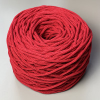 Red 4 mm cotton braided round cord Allcords