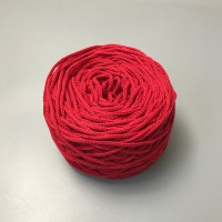 Red cotton braided round cord, 3 mm