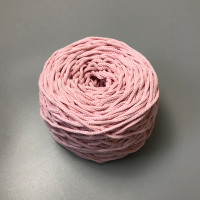 Рожевий бавовняний плетений круглий шнур, 3 мм