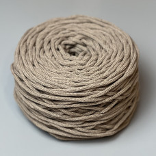 Taupe cotton braided round cord, 4 mm