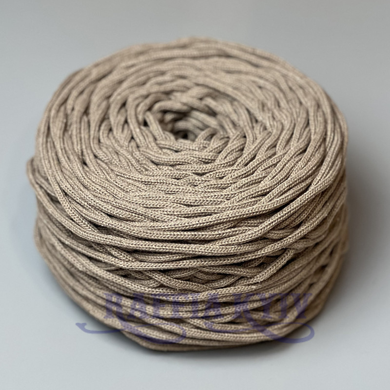 Тауп хлопковый плетеный круглый шнур, 4 мм