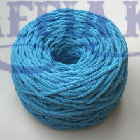 Turquoise cotton braided round cord, 4 mm