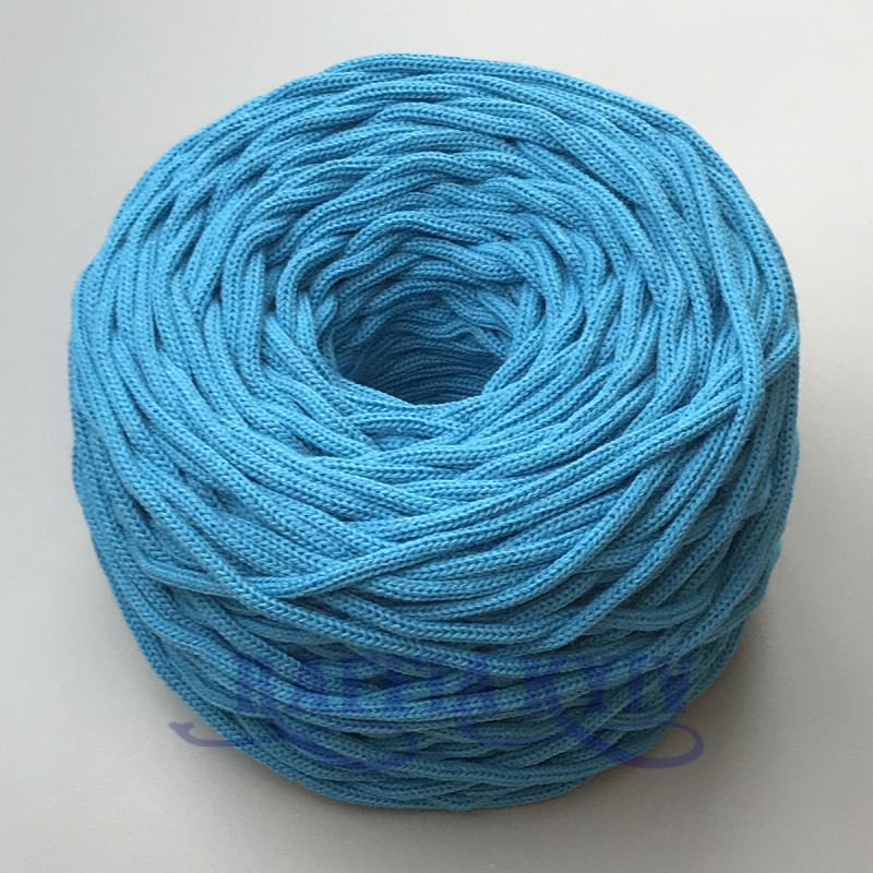 Бирюза хлопковый плетеный круглый шнур, 4 мм
