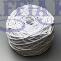 Білий бавовняний плетений круглий шнур, 4 мм