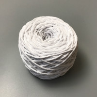Білий бавовняний плетений круглий шнур, 3 мм