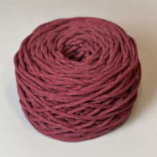 Wine cotton braided round cord, 4 mm