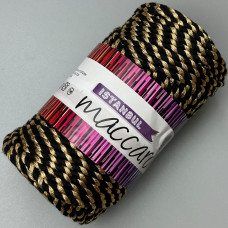 Black Istanbul cotton and gold lurex cord, 4 mm
