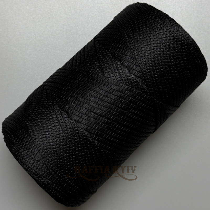 3 mm soft ribbon Black polyester cord