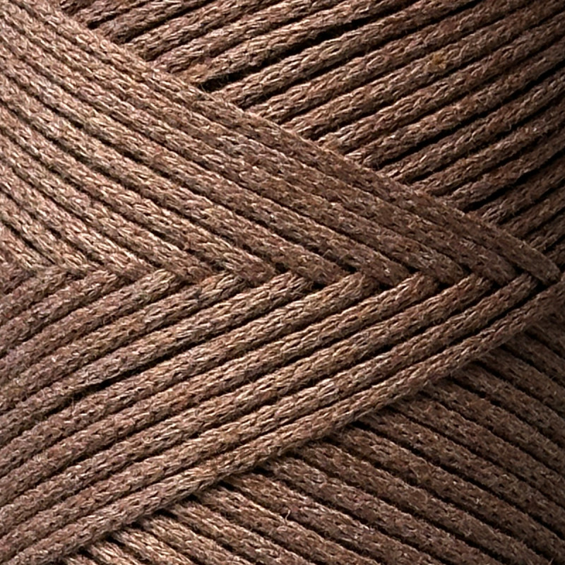 Коричневый хлопковый шнур Raffia™ Kyiv для макраме и вязания, 2 мм