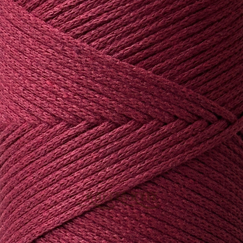 Бордо бавовняний шнур Raffia™ Kyiv для макраме та в'язання, 2 мм