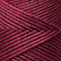 Burgundy cotton cord with lurex, 2 mm